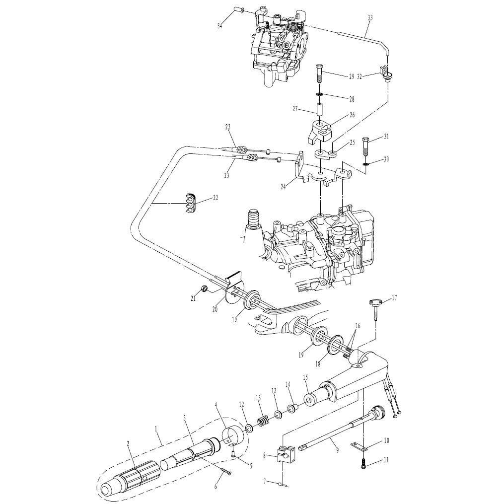 2 УПРАВЛЕНИЕ F 6 Abms Лодочный мотор Toyama Артикул F6abms F5a